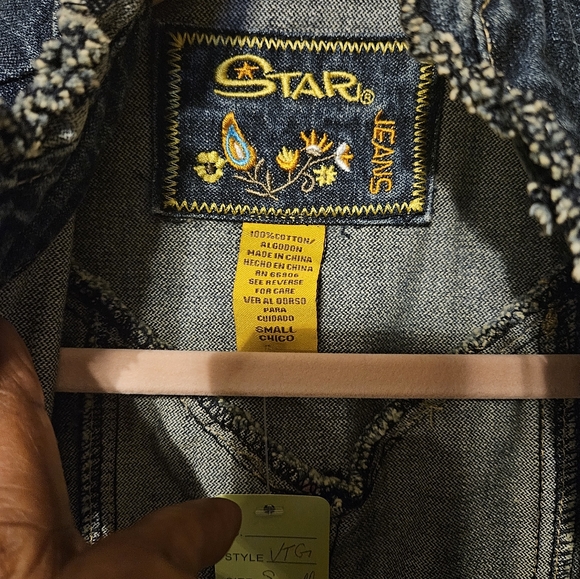 SOLD: VTG Star Jeans long sleeve denim jacket. Juniors size small/ Chico - Picture 3 of 8